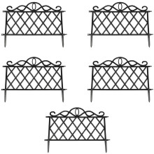 Set of 5 Plastic Lawn Edging Lattice Panels (45cm x 35cm)