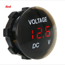 (Red) DC 12V-24V Digital Panel Voltmeter Motorcycle Tester LED Display Car Truck