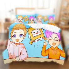 (Yellow Orange, EU-Single(2pcs):135×200cm) Lankybox Duvet Cover Set Double King Bedding Quilt Cover Pillowcase 2/3pcs
