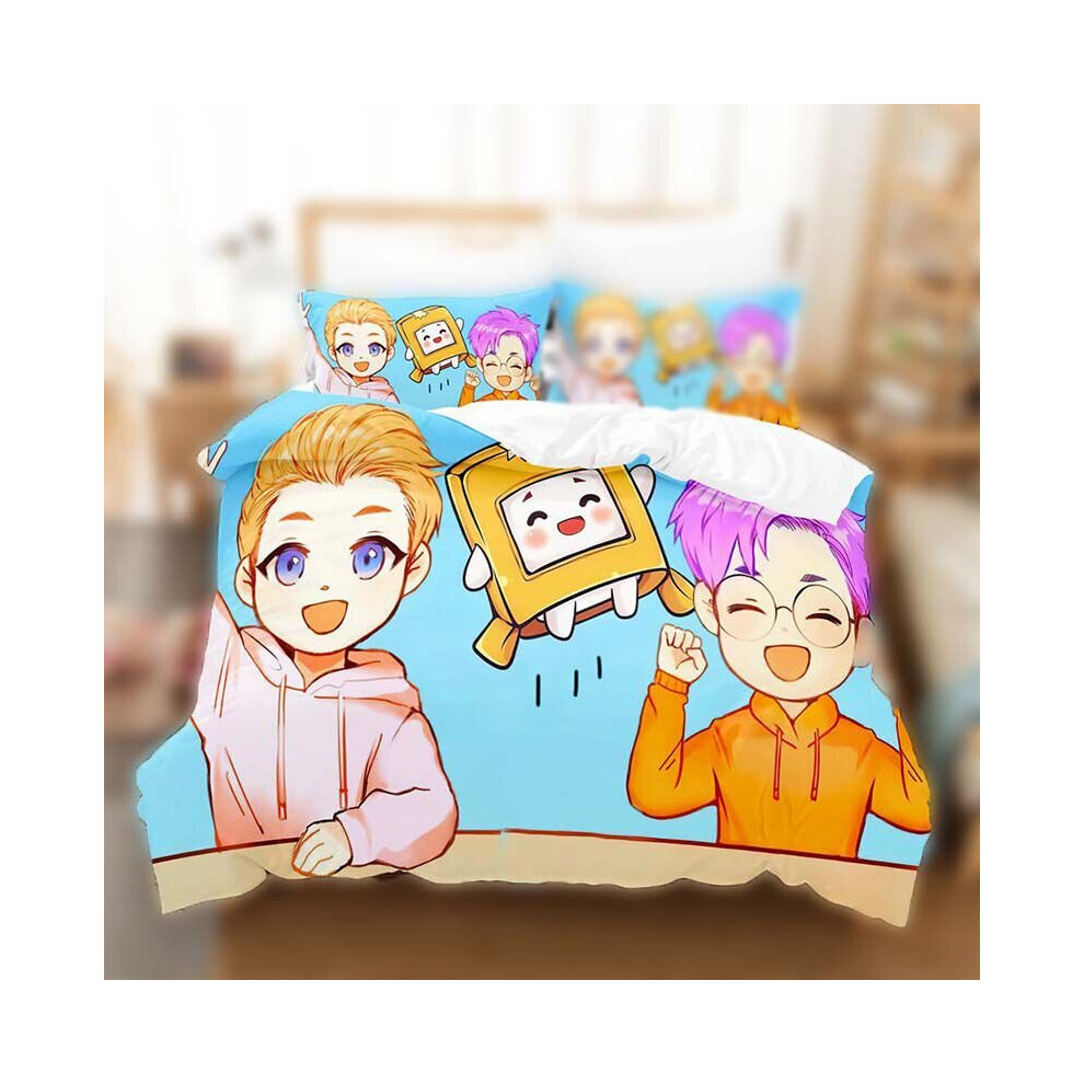 (Yellow Orange, EU-Single(2pcs):135×200cm) Lankybox Duvet Cover Set Double King Bedding Quilt Cover Pillowcase 2/3pcs