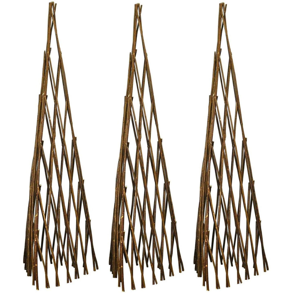 Set of 3 Expanding Willow Garden Obelisks (1.2m)