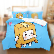 (Navy Blue, EU-Single(2pcs):135×200cm) Lankybox Duvet Cover Set Double King Bedding Quilt Cover Pillowcase 2/3pcs