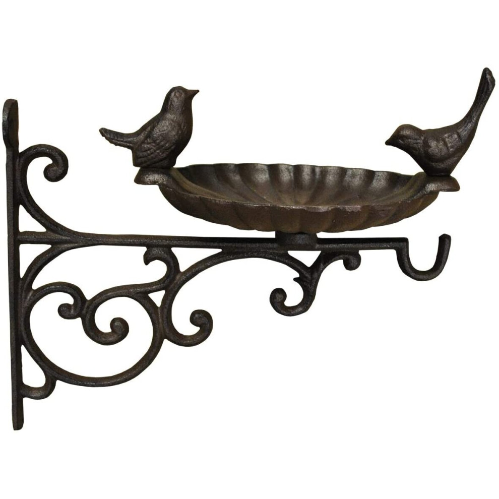 Selections Venus Cast Iron Wall Mounted Bird Bath Feeder With Hanger