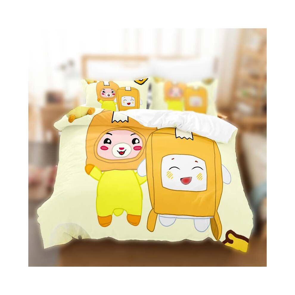 (Yellow, EU-Single(2pcs):135×200cm) Lankybox Duvet Cover Set Double King Bedding Quilt Cover Pillowcase 2/3pcs