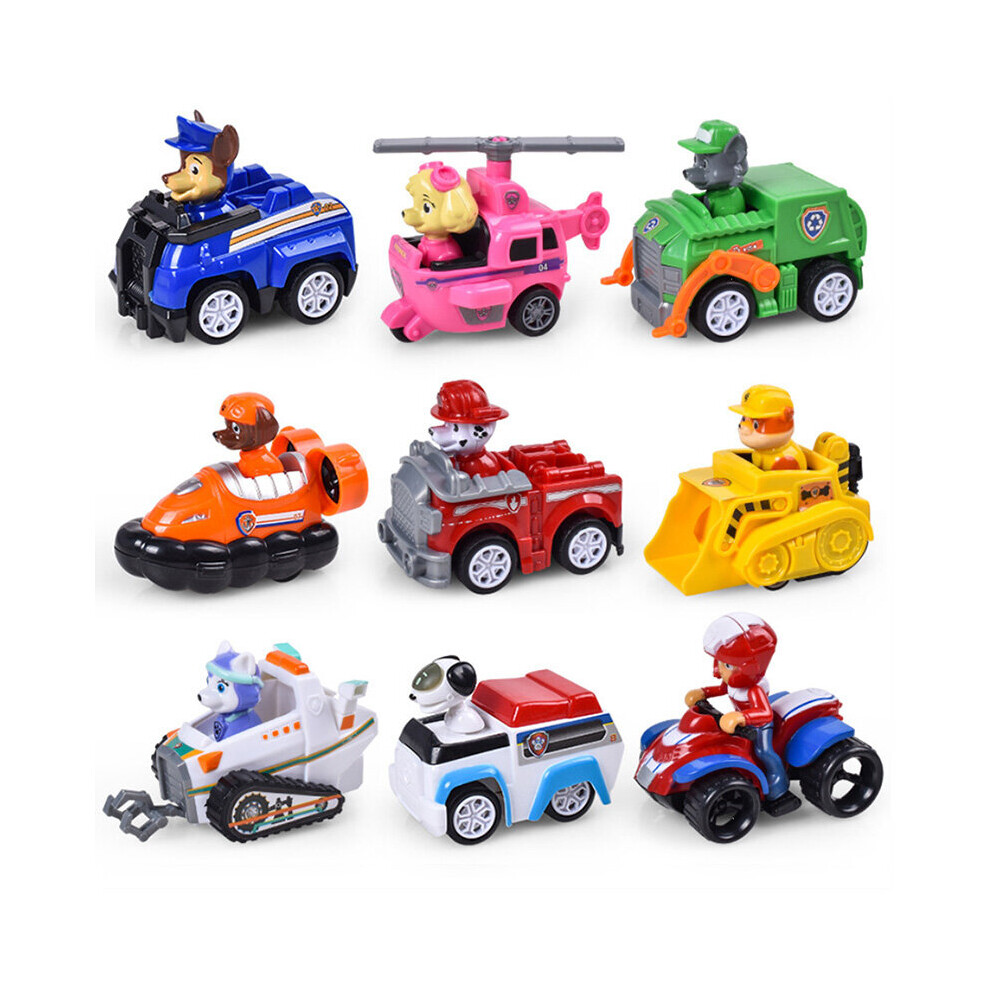 9 in 1 paw patrol pull back car children s pull back team toy set