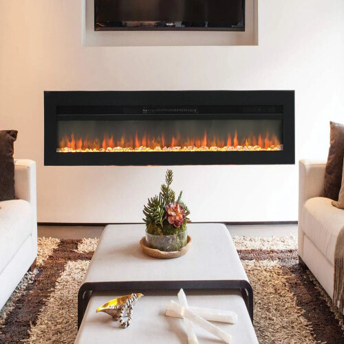 Living And Home 70 Inch LED Electric Fireplace Insert/Free Standing Wall Fire Heater 2