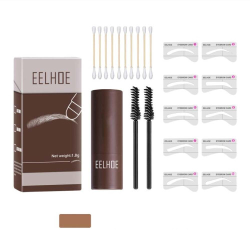 (Light Brown) Eyebrow Stamp Shaping Kit Brow Power Makeup Set