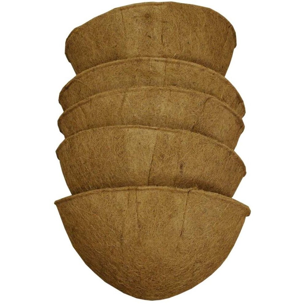 Selections Preformed Half Round Coco Liner for Garden Wall Basket Hayrack Planter (50cm / 20 Inch) - Pack of 5 - Image 2
