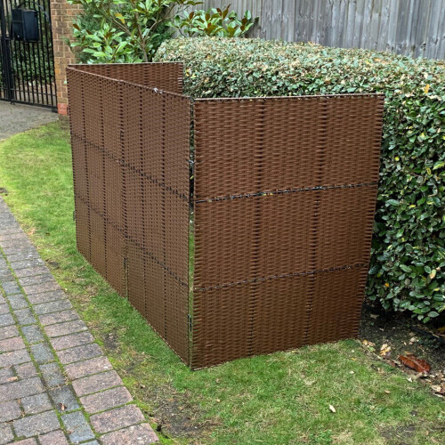 Selections Rattan Effect Wheelie Bin Screen (Triple) 2