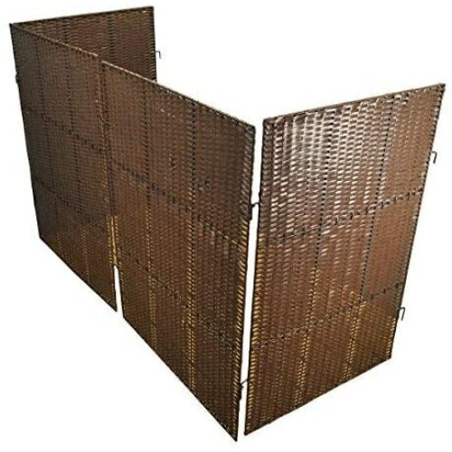 Selections Rattan Effect Wheelie Bin Screen (Triple)
