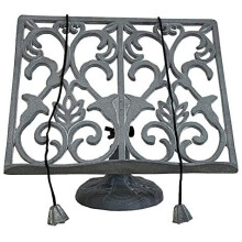 Cast Iron Floral Cookbook Stand in Grey