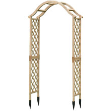 Wooden Garden Arch (Tan) with Ground Spikes