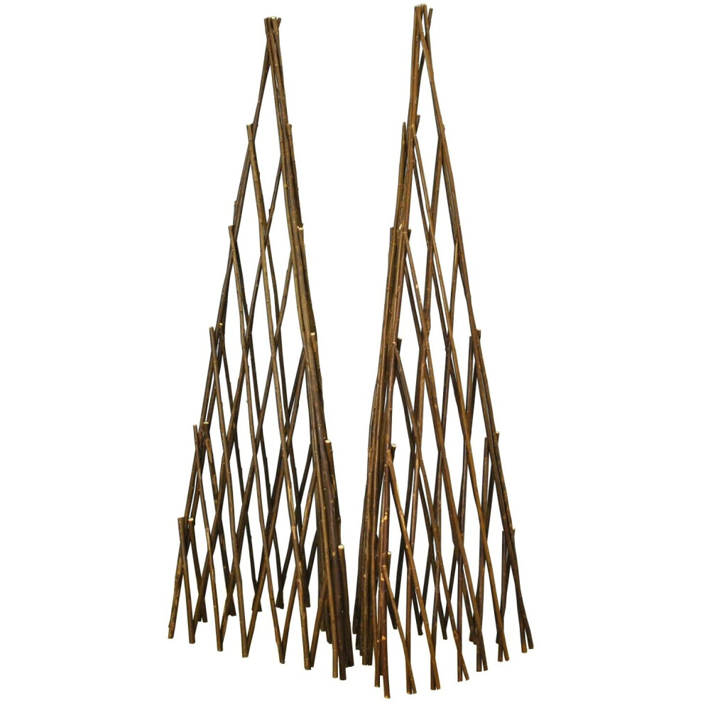 Pair of Expanding Willow Garden Obelisks (1.5m)