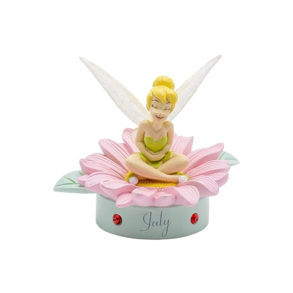 Disney Tinkerbell Hand Painted Resin Birthday Figure with Birthstone - July