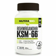 NutraBio, Ashwagandha KSM-66, 600 mg, 90 Veggie Kapslar