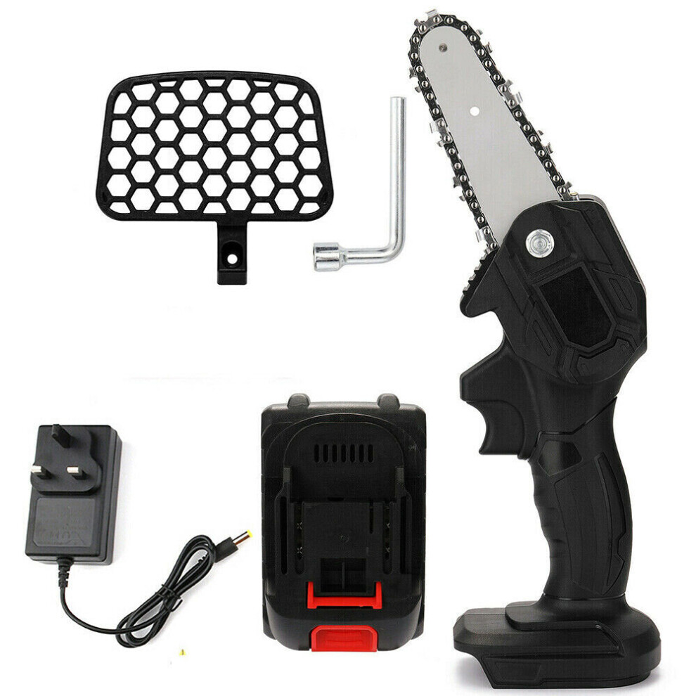 Electric Cordless Mini Chainsaw One-Hand Wood Cutter with Battery