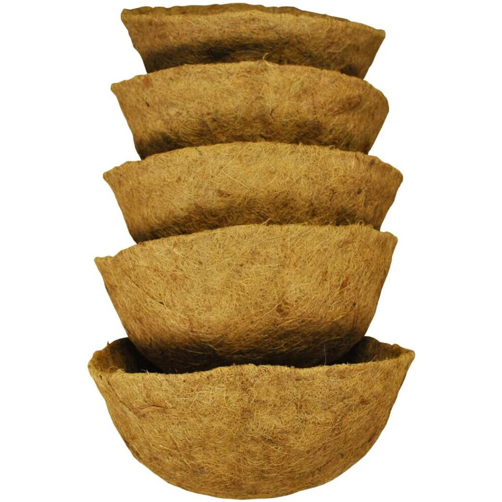 Selections Pack Of 5 Round Coco Hanging Basket Planter Liner (40Cm)