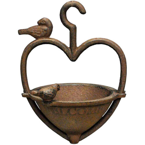 Selections Vintage Hanging Bird Seed Feeder Cast Iron Heart Shape