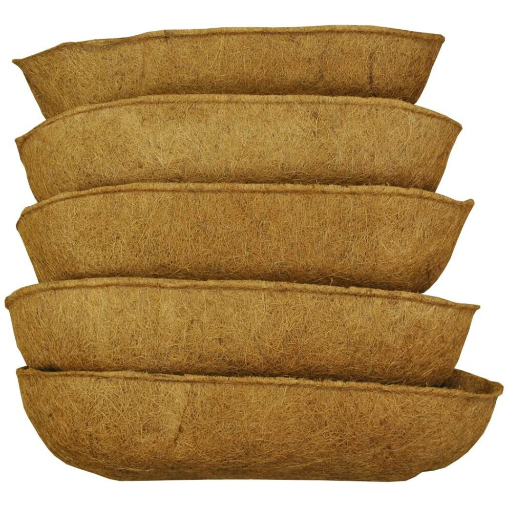 Pack of 5 Coco Wall Trough Garden Planter Liners (60cm)