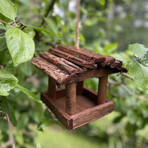 Selections Hanging Wooden Bird Table Feeder 1