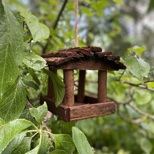 Selections Hanging Wooden Bird Table Feeder 2