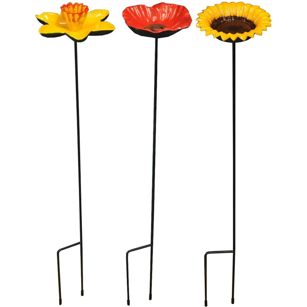 Selections Floral Bird Feeders - Poppy, Daffodil & Sunflower Trio