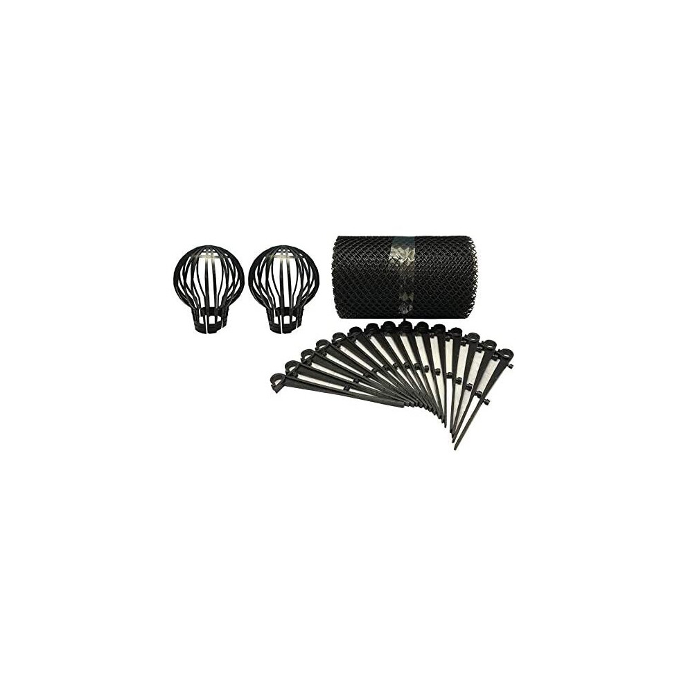 Gutter Protection Mesh Guard (6m) & Downpipe Guards (Set of 2)