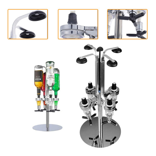 4 Bottle Rotary Stand Drink Optic Dispenser 1