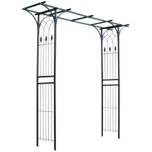 Metal Fleur de Lys Garden Arbour Style Arch with Ground Spikes