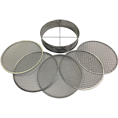Selections Stainless Steel Soil Sieve with 5 Interchangeable Filters