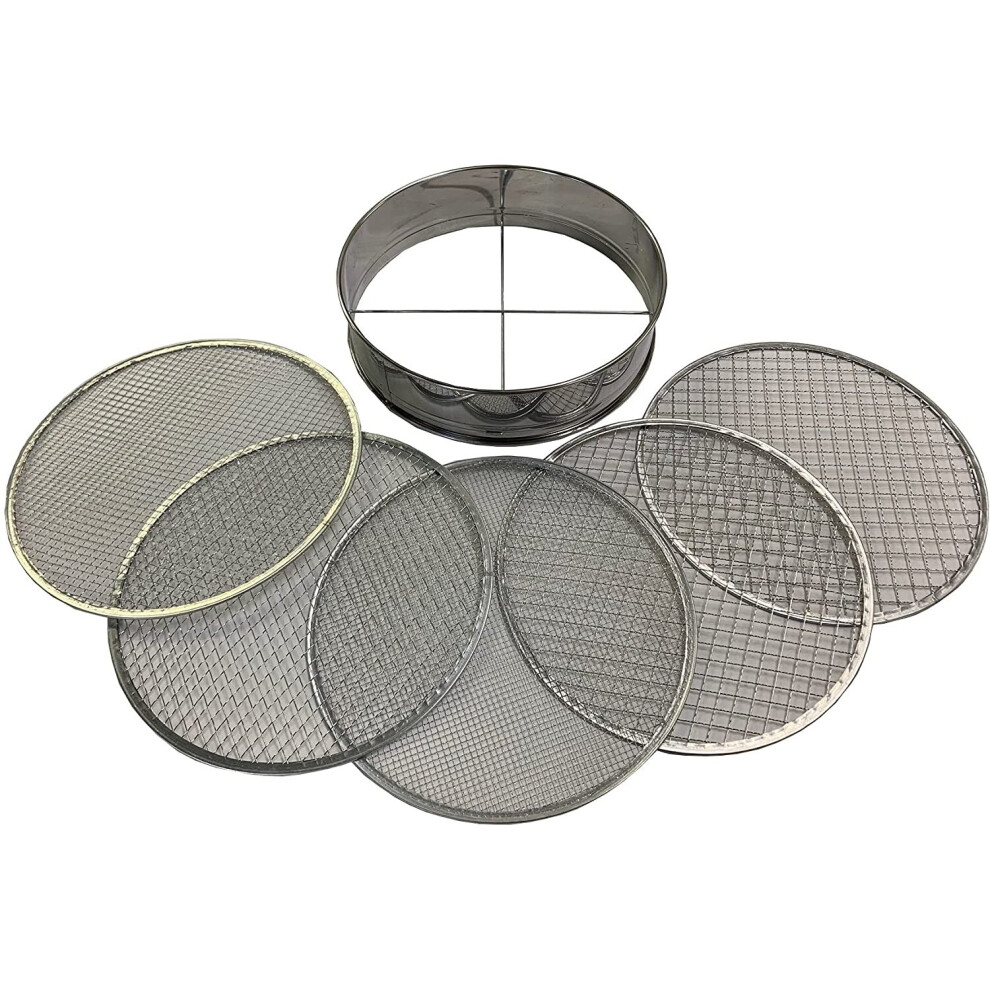 Selections Stainless Steel Soil Sieve With 5 Interchangeable Filters