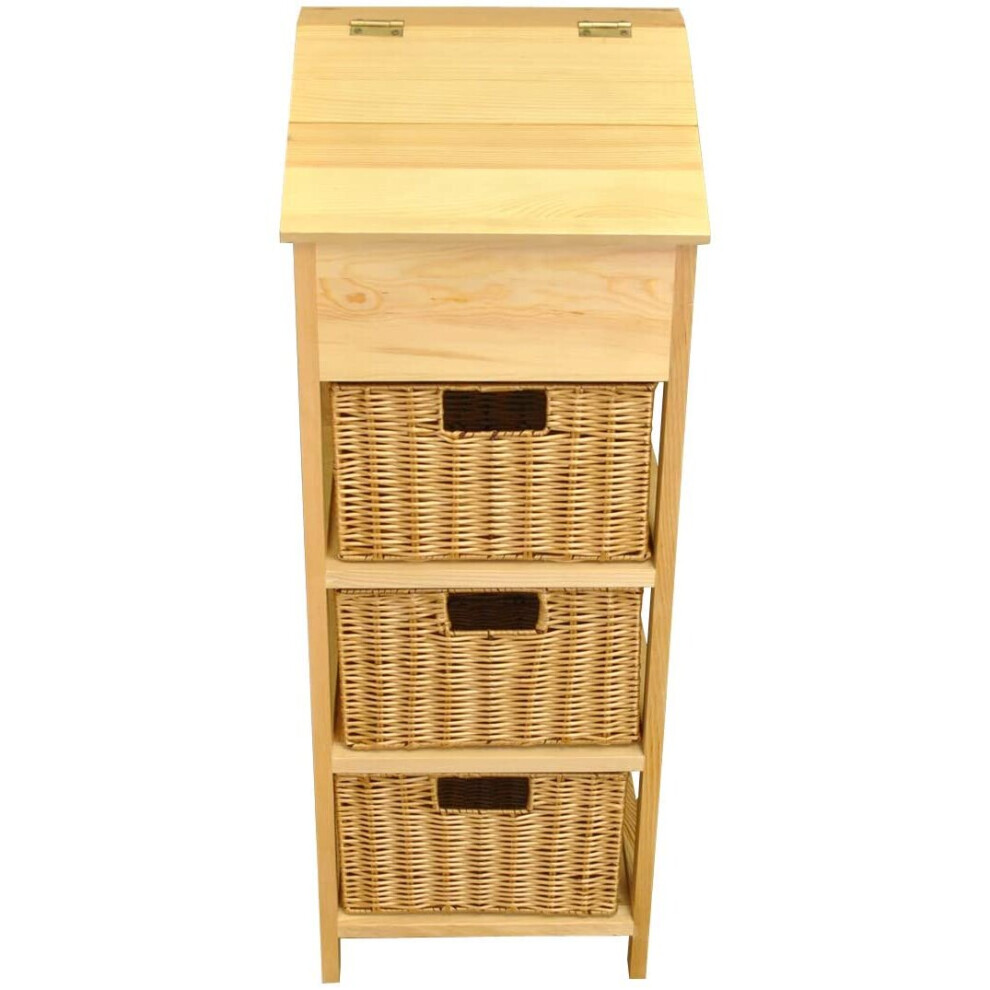Wooden Vegetable and Potato Store with Wicker Baskets