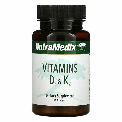 NutraMedix NutraMedix, Vitamiini D3 & K2, 90 kasvikapseli