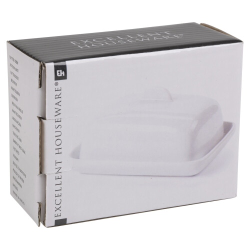 (1 Dish) 1/2 Mini Ceramic Butter Dish & Lid White Porcelain 2