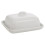 (1 Dish) 1/2 Mini Ceramic Butter Dish & Lid White Porcelain 4