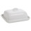 (1 Dish) 1/2 Mini Ceramic Butter Dish & Lid White Porcelain 2