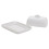 (1 Dish) 1/2 Mini Ceramic Butter Dish & Lid White Porcelain 6
