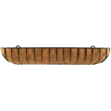 Manor Garden Black Metal Wall Basket Manger Trough Planter (120cm)