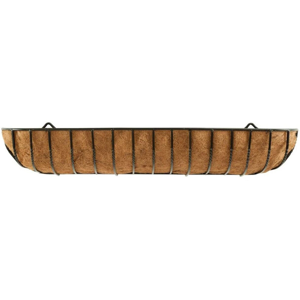 Manor Garden Black Metal Wall Basket Manger Trough Planter (120cm)