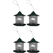 4 x Durlston Green Chalet Bird Seed & Nut Feeders