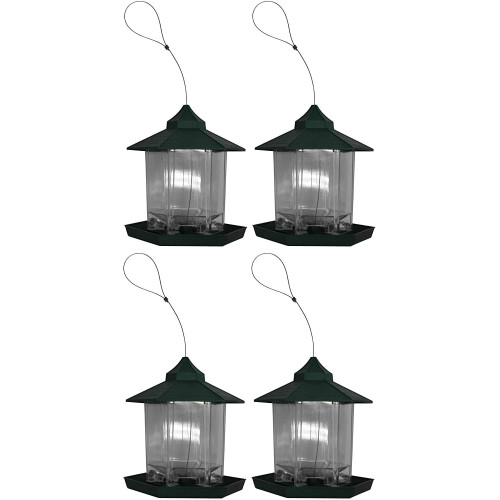 Selections 4 x Durlston Green Chalet Bird Seed & Nut Feeders