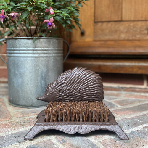 Selections Cast Iron Hedgehog Boot Brush Shoe Scraper 1