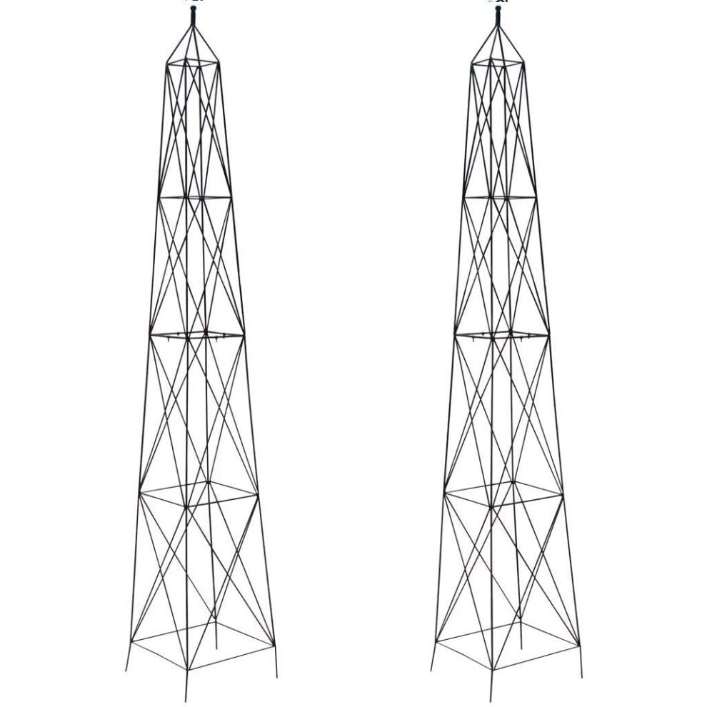 Pair of Roman Steel Garden Obelisks (2.1m)