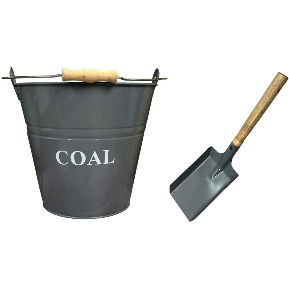 Fireside Coal Bucket & Shovel in French Grey