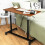 Costway Sit-Stand Gas-Rod Lifting Desk Mobile Home Office Workstation 2