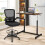 Costway Sit-Stand Gas-Rod Lifting Desk Mobile Home Office Workstation 5