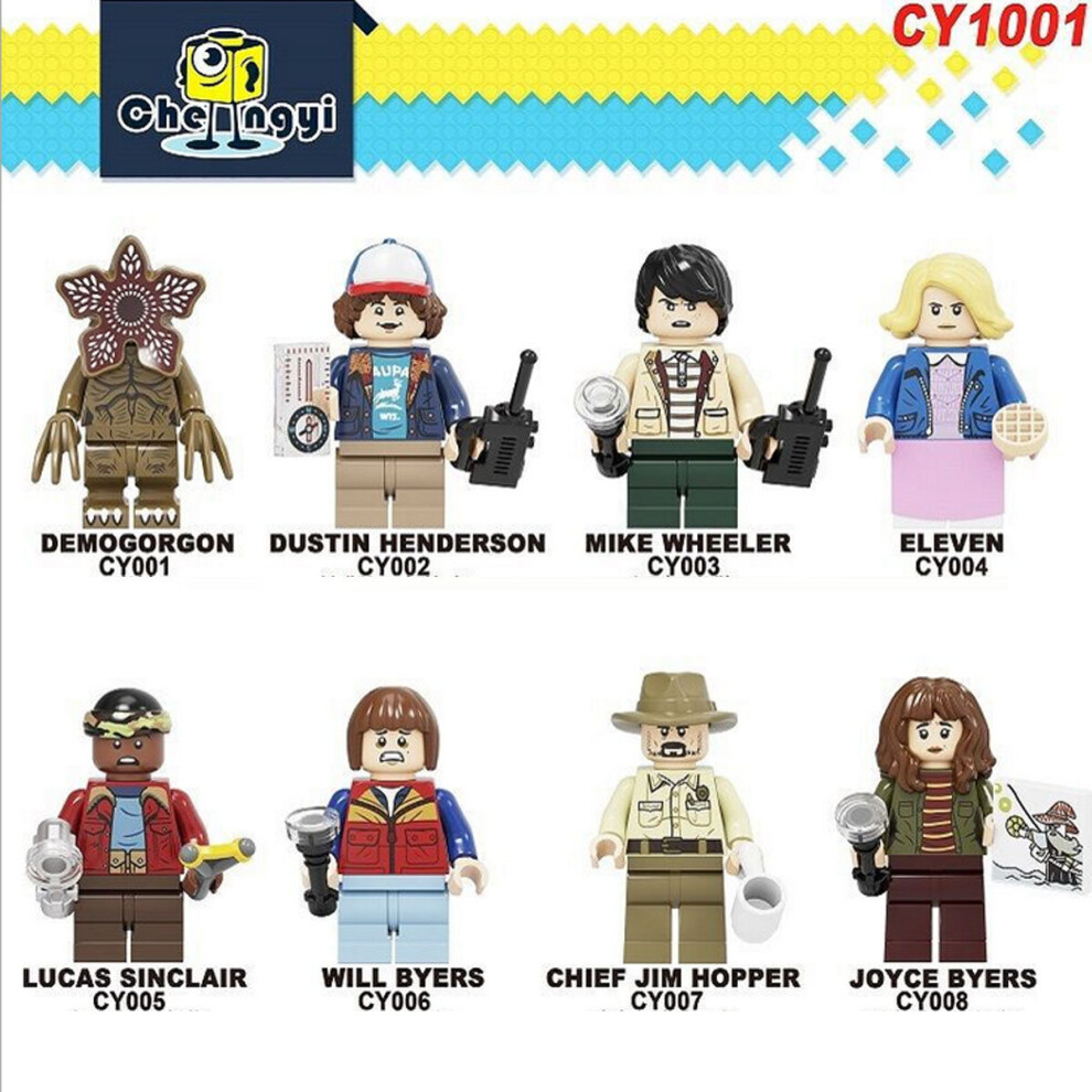 8PCS Strange things Mini figure Building Blocks Kids Toys DESTOCKAGE