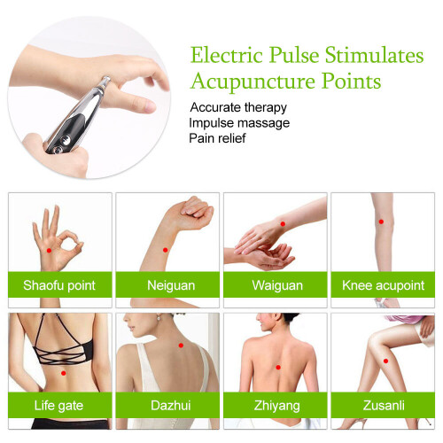 (usb 5 head with bag) Multi-Function Electronic Acupuncture Massage Pen Smart Pulse Meridian Energy Pen Pain Relief for Back Neck Face Beauty Roller