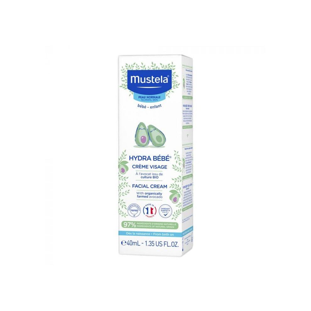 Mustela Hydra Bebe Facial Cream Baby Face Moisturizer 40mL (1.35 fl oz)