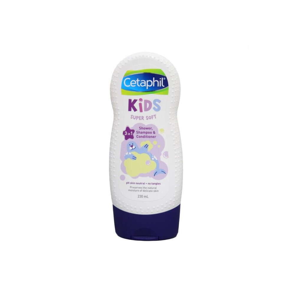 Cetaphil Kids Super Soft 3 In 1 Shower, Shampoo & Conditioner 230 mL